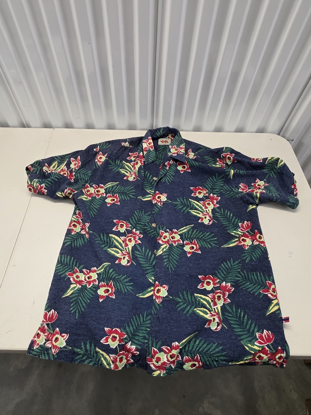 Bugle Boy Classics Hawaiian Button Up Silk Blend Shirt Men's Size Large